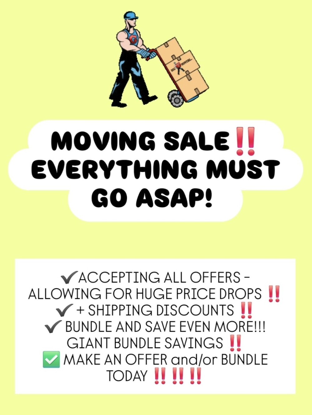 ‼️ ACCEPTING ALL OFFERS - MOVING SALE